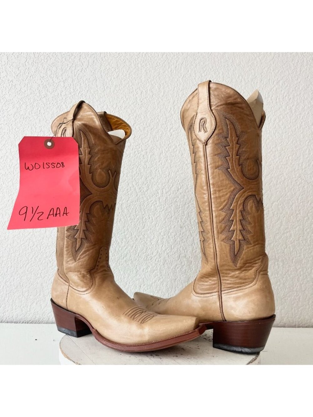Rod Patrick Brown Leather Cowboy Boots Womens 9.5 Western Cowgirl Snip Toe Tall